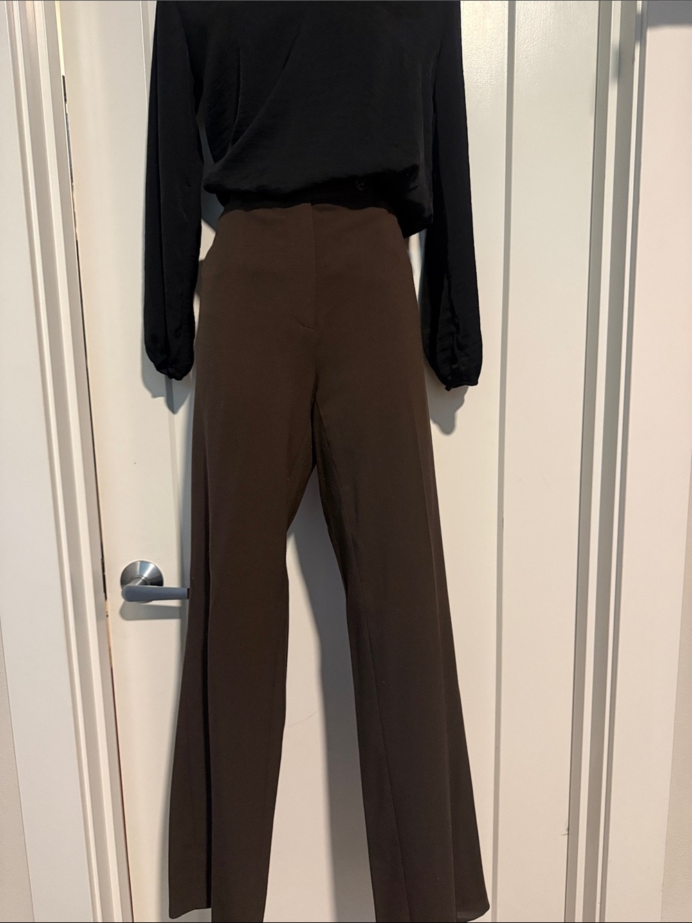 Zac & Rachel Wide-Leg High-Waist Brown Pants
